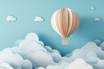 air balloon on blue background