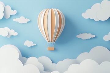 Naklejka premium air balloon on blue background