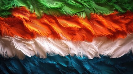 Indian flag colors from feathers concept background for Republic Day