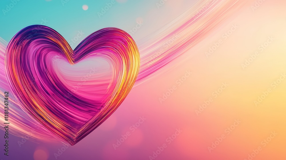 Aufkleber heart encased in dynamic paths symbolizing unity and progress worldwide