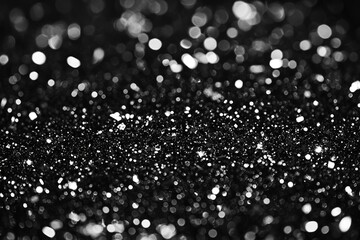 Fototapeta premium Silver Glitter Explosion on Black Background