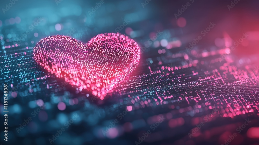 Aufkleber heart encased in dynamic paths symbolizing unity and progress worldwide