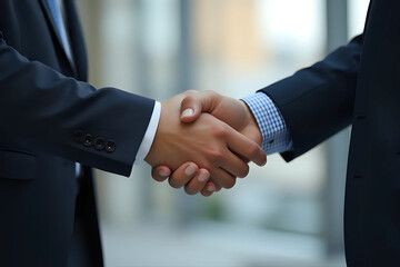 Businessmen making handshake with partner, greeting, dealing, merger and acquisition, business joint venture concept