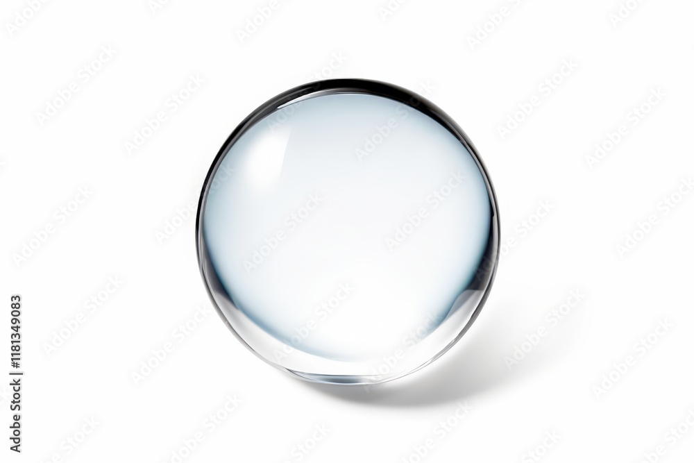 Aufkleber transparent water droplet on a white background reflecting light and creating a beautiful visual eff