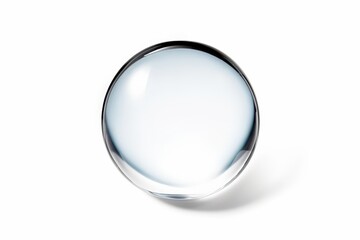 Transparent Water Droplet on a White Background Reflecting Light and Creating a Beautiful Visual Effect in an Artistic Style