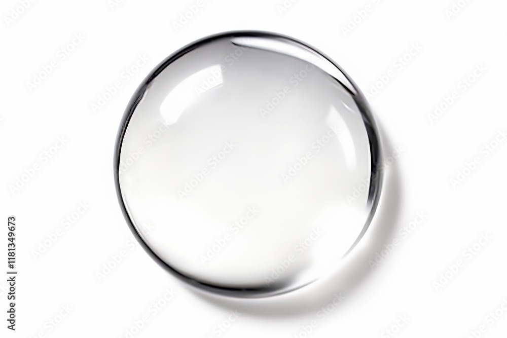 Poster crystal clear water droplet on surface with soft reflection and shadows perfect for nature and envir