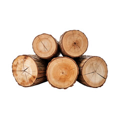 Fototapeta premium Rustic Wooden Logs: A Stack of Four Neatly Arranged Logs, perfect for Fireplace or Decorative Use 