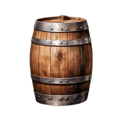 Obraz premium Aged Wooden Barrel with Metal Bands 