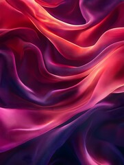 Fototapeta premium A texture of satin fabric in a rich ruby red, flowing gently. 