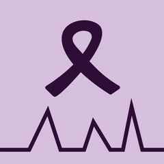 Vector with purple ribbon and EEG symbolizing support for epilepsy awareness. The design on a lilac background shows understanding and compassion for people living with epilepsy.
Illustration eps 10.
