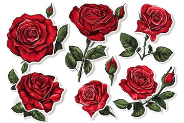 Aromatic Red Roses in Full Bloom Unfold Their Delicate Petals