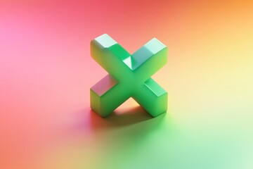 Obraz premium little green plus as 3d icon in bright hard blurred gradient background