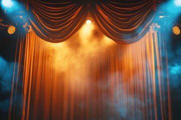 Soft Glowing Stage Lights with Blurred Background
