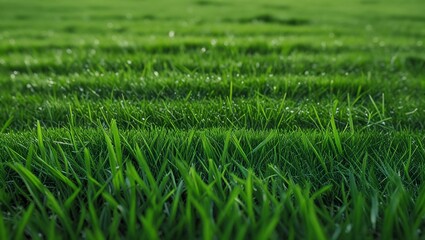 Fototapeta premium Fresh Green Lawn Close-Up - Natural Grass Texture Background