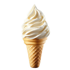 waffle ice cream cone isolated on white transparent background