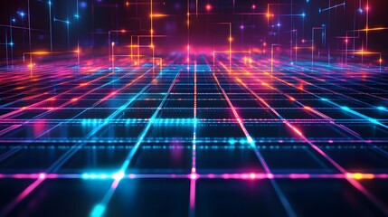 Glowing abstract background with speed, motion, and energy on a vibrant highway at night