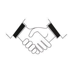 Fototapeta premium Simple black and white business handshake icon