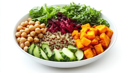 Colorful Buddha Bowl with Quinoa and Chickpeas