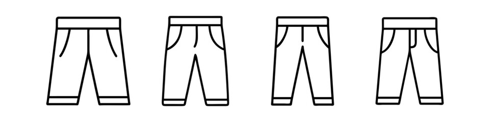 trousers icon, dress line art, dress vector - simple black line art icon of trousers perfect for logos, and dress-themed designs.