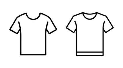 t shirt icon, dress line art, dress vector - simple black line art icon of t shirt perfect for logos, and dress-themed designs.
