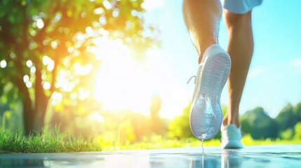 A person holding a glass of water while exercising outdoors, highlighting the connection between hydration and physical activity.