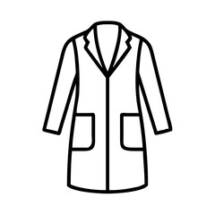 duster coat icon, dress line art, dress vector - simple black line art icon of duster coat perfect for logos, and dress-themed designs.