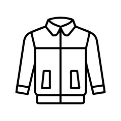 jacket icon, dress line art, dress vector - simple black line art icon of jacket perfect for logos, and dress-themed designs.