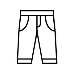 jeans icon, dress line art, dress vector - simple black line art icon of jeans perfect for logos, and dress-themed designs.
