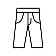 jeans icon, dress line art, dress vector - simple black line art icon of jeans perfect for logos, and dress-themed designs.