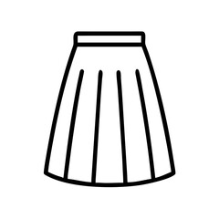 maxi skirt icon, dress line art, dress vector - simple black line art icon of maxi skirt perfect for logos, and dress-themed designs.