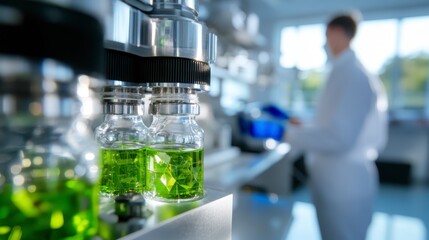 Pharmaceutical Manufacturing Green Liquid Filling Process in Modern Laboratory