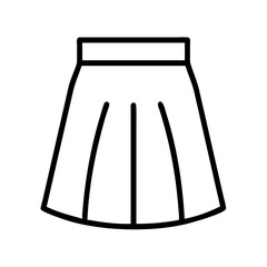 midi skirt icon, dress line art, dress vector - simple black line art icon of midi skirt perfect for logos, and dress-themed designs.