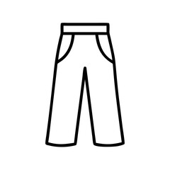 palazzo pants icon, dress line art, dress vector - simple black line art icon of palazzo pants perfect for logos, and dress-themed designs.