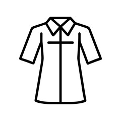 shirt dress icon, dress line art, dress vector - simple black line art icon of shirt dress perfect for logos, and dress-themed designs.
