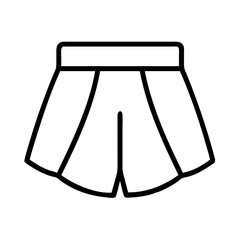 skort icon, dress line art, dress vector - simple black line art icon of skort perfect for logos, and dress-themed designs.