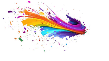 Abstract colorful curved lines tornado transparent background