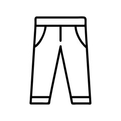 trousers icon, dress line art, dress vector - simple black line art icon of trousers perfect for logos, and dress-themed designs.
