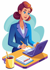 Les femmes d'affaires avec un travail écrit dans le bureau moderne.