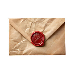 Sealed with Red Wax: A rustic kraft paper envelope, bearing the mark of a crimson wax seal, hints at secrets and untold stories.  A tangible symbol of mystery and anticipation. 