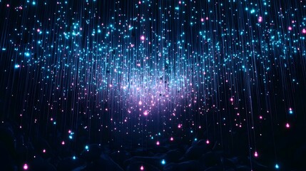 Fototapeta premium Colorful fireworks exploding over the city at night, bright lights and glowing energy in the sky, creating a festive and magical atmosphere