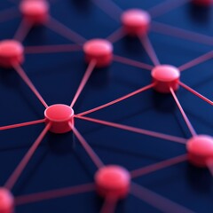 Detailed Blockchain Network Diagram with Connected Nodes Visualization