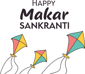 happy makar sankranti vector illustration