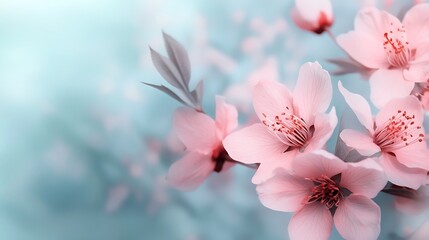 Delicate Pink Blossoms Softly Bloom in Spring