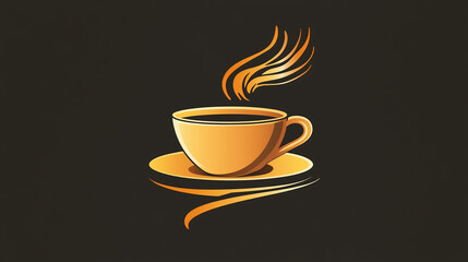 Obraz premium シンプルでスタイリッシュなコーヒーカップのロゴデザイン