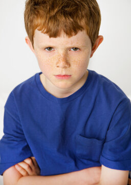 Portrait of Boy Sulking
