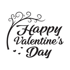 Happy Valentine's day beautiful typrography on white background.