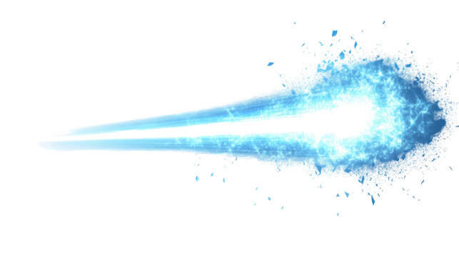 Bright glowing meteor light ray transparent background