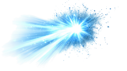 Bright glowing meteor light ray transparent background