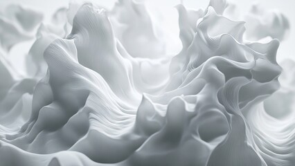 Obraz premium Abstract white texture with flowing shapes and smooth curves