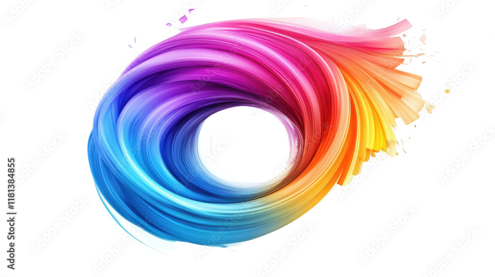 Poster abstract colorful curved lines tornado transparent background